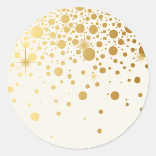 Imitate Gold Foil Confetti Dots   Elfenbeinküste V Runder Aufkleber
