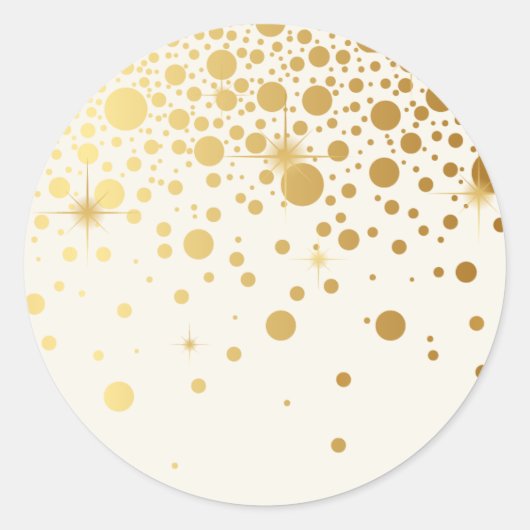 Imitate Gold Foil Confetti Dots | Elfenbeinküste V Runder Aufkleber (Vorderseite)