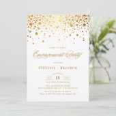 Imitate Gold Foil Confetti Dots Engagement Partei Einladung (Stehend Vorderseite)