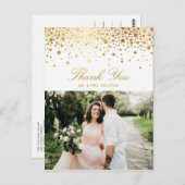 Imitate Gold Foil Confetti Dots Foto Vielen Dank I Postkarte (Vorne/Hinten)