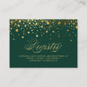 Imitate Gold Foil Confetti Dots Green Registrierun Platzkarte (Vorderseite)
