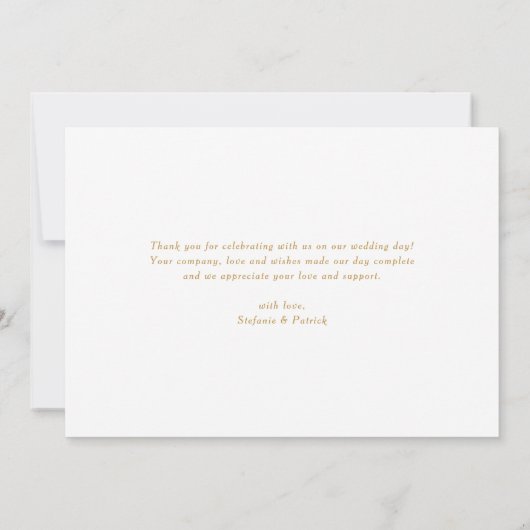 Imitate Gold Foil Confetti Dots Hochzeit Dankeskarte (Rückseite)