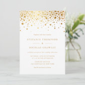 Imitate Gold Foil Confetti Dots Hochzeit Einladung (Stehend Vorderseite)