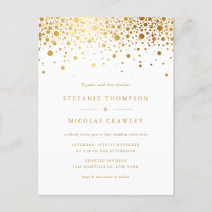 Imitate Gold Foil Confetti Dots Hochzeit Einladungspostkarte