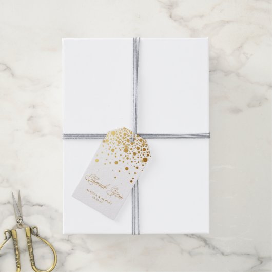 Imitate Gold Foil Confetti Dots Hochzeit Vielen Da Geschenkanhänger (Mit Garn)