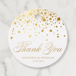 Imitate Gold Foil Confetti Dots Hochzeit Vielen Da Geschenkanhänger