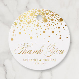 Imitate Gold Foil Confetti Dots Hochzeit Vielen Da Geschenkanhänger