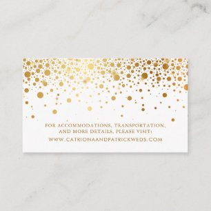 Imitate Gold Foil Confetti Dots Hochzeitswebkarte Begleitkarte