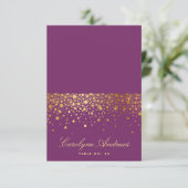 Imitate Gold Foil Confetti Dots Lila Platzkarte (Stehend Vorderseite)
