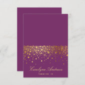 Imitate Gold Foil Confetti Dots Lila Platzkarte (Vorne/Hinten)
