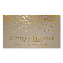 Imitate Gold Foil Confetti Dots Modern Magnetische Visitenkarte