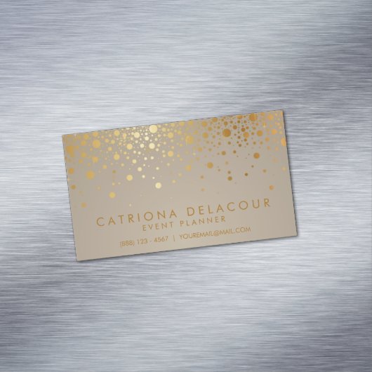 Imitate Gold Foil Confetti Dots Modern Magnetische Visitenkarte (Beispiel)