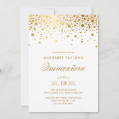 Imitate Gold Foil Confetti Dots Quinceañera Einladung (Vorderseite)