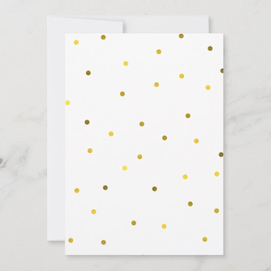 Imitate Gold Foil Confetti Dots Save the Date (Rückseite)