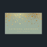 Imitate Gold Foil Confetti Dots Seite Grün Visitenkarte<br><div class="desc">Mit dieser individuell gestaltbaren Visitenkarte machen Sie einen ersten Eindruck. Es zeigt Imitate Goldfolie Konfetti Punkte und minimalistische Typografie. Personalisieren Sie diese,  indem Sie Ihre Daten hinzufügen. Diese schlanke grüne Visitenkarte ist perfekt für Designer,  Stylist und mehr.</div>