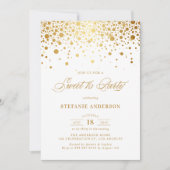 Imitate Gold Foil Confetti Dots Sweet 16 Party Einladung (Vorderseite)