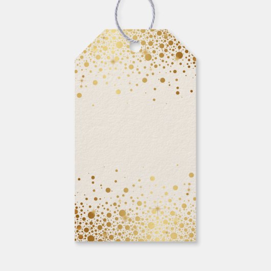 Imitate Gold Foil Confetti Dots Vielen Dank | Elfe Geschenkanhänger (Rückseite)
