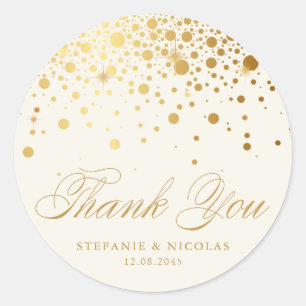 Imitate Gold Foil Confetti Dots Vielen Dank   Elfe Runder Aufkleber
