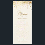 Imitate Gold Foil Confetti Dots | Vintages Elfenbe Menükarte<br><div class="desc">Elegante,  moderne und stilvolle Karte mit Imitaten Goldfolie Konfetti Punkte mit Elfenbeinhintergrund. Das sind Imitate Goldfolie - es wird keine Goldfolie geben. Das ist perfekt für das Thema Gold und Elfenbeinhochzeit. Die Texte sind auch für jede Veranstaltung völlig anpassbar.</div>