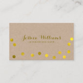 Imitate Gold Foil Confetti Dots Visitenkarte (Vorderseite)