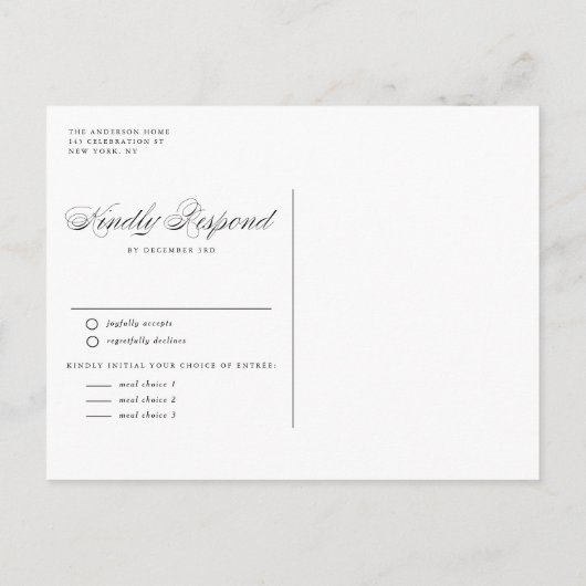 Imitate Gold Foil Confetti Dots Wedding RSVP Postk Einladungspostkarte (Rückseite)