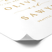 Imitate Gold Foil Confetti Dots White Wedding Will Poster (Ecke)