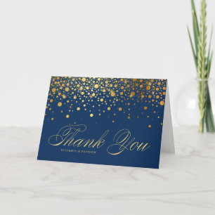 Imitate Gold Foil Confetti Elegante Danke Karte