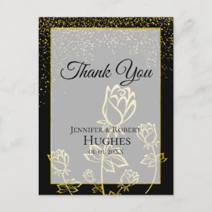 Imitate Gold Foil Confetti florales Wasserzeichen Postkarte
