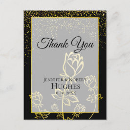 Imitate Gold Foil Confetti florales Wasserzeichen  Postkarte