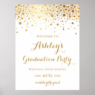 Imitate Gold Foil Confetti Graduation Party Poster
