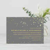 Imitate Gold Foil Confetti Hochzeit Ankündigung (Stehend Vorderseite)