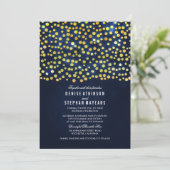 Imitate Gold Foil Confetti Hochzeit Einladung (Stehend Vorderseite)