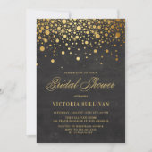 Imitate Gold Foil Confetti | Kopfbrett-Brautparty Einladung (Vorderseite)