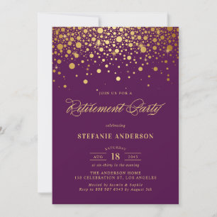 Imitate Gold Foil Confetti Lila Altersversorgung P Einladung