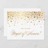 Imitate Gold Foil Confetti | Meine Trauzeugin Einladungspostkarte (Vorne/Hinten)