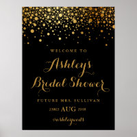 Imitate Gold Foil Confetti Modernes Schwarzes Brau