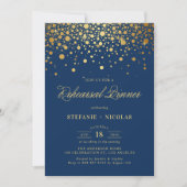 Imitate Gold Foil Confetti | Navy Probe Dinner Einladung (Vorderseite)