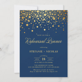 Imitate Gold Foil Confetti | Navy Probe Dinner Einladung