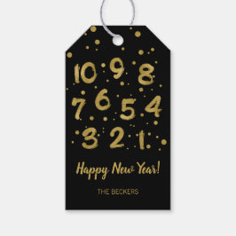 Imitate Gold Foil Countdown Happy New Year Gift Ta Geschenkanhänger