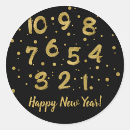 Imitate Gold Foil Countdown Happy New Year Sticker