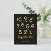 Imitate Gold Foil Countdown Neujahr Postkarte (Stehend Vorderseite)