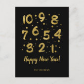 Imitate Gold Foil Countdown Neujahr Postkarte (Vorderseite)