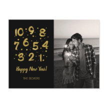 Imitate Gold Foil Countdown Neujahrs Foto Postkart