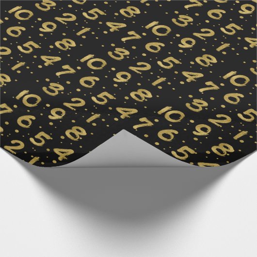 Imitate Gold Foil Countdown Neujahrspakt Geschenkpapier (Ecke)