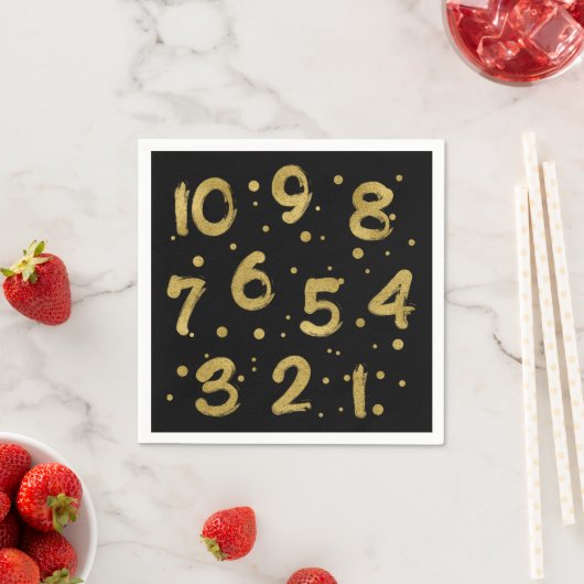 Imitate Gold Foil Countdown Neujahrszeitung Napkin Serviette (Beispiel)