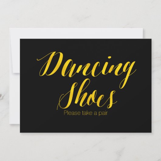 Imitate Gold Foil "Dancing Shoes" Chic Wedding Sig Einladung (Vorderseite)