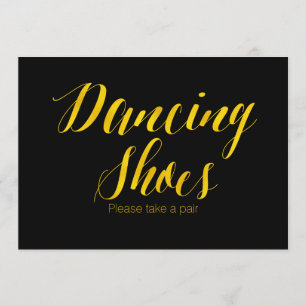 Imitate Gold Foil "Dancing Shoes" Chic Wedding Sig Einladung