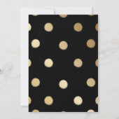Imitate Gold Foil Dots Moderne Schwarz Save The Date (Rückseite)