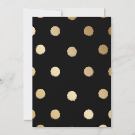 Imitate Gold Foil Dots Moderne Schwarz Save The Date (Rückseite)