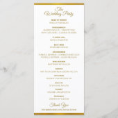 Imitate Gold Foil Elegante Hochzeitsprogramme (gro Programm (Rückseite)
